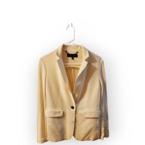 Rag & bone one button long sleeve light blazer in cream/yellow/ivory